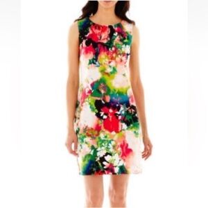 Worthington Floral Sheath Dress‎ Womens Size Medium (852)